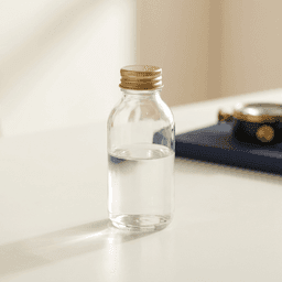 Glass water sample bottle prepared for PFAS and heavy-metals analysis