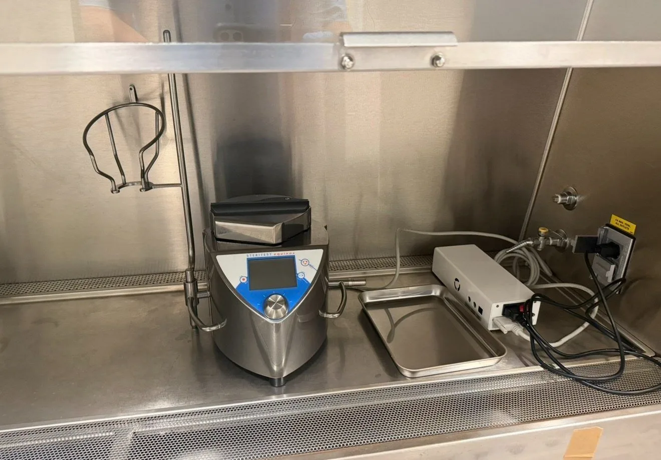 MilliporeSigma Steritest Equinox pump in the sterility suite